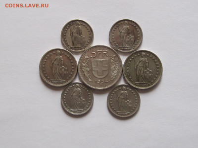 1, 2 и 5 франков 1911-1961 Швейцария серебро 45,9 г - IMG_6620.JPG