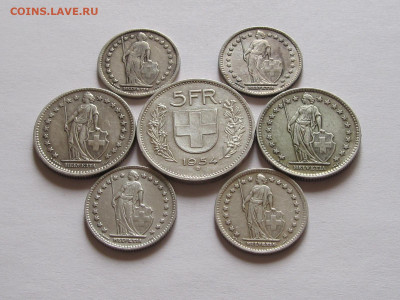 1, 2 и 5 франков 1911-1961 Швейцария серебро 45,9 г - IMG_6619.JPG