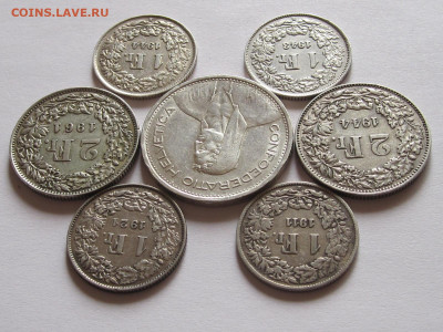 1, 2 и 5 франков 1911-1961 Швейцария серебро 45,9 г - IMG_6618.JPG
