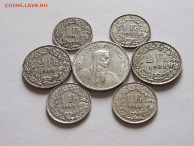 1, 2 и 5 франков 1911-1961 Швейцария серебро 45,9 г - IMG_6616.JPG