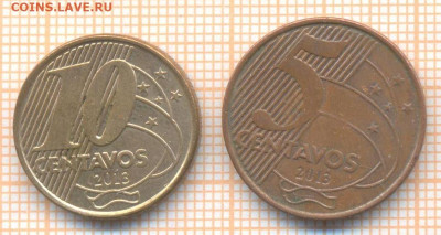 Бразилия 5,10 сентаво 2013 г., до 27.02.2024 г. в 22.00 по М - Бразилия 5 10 сентаво 2013 15 53