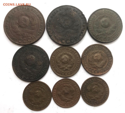 1,2,3,5 копеек 1924г 9шт (41) 24.02 - 2
