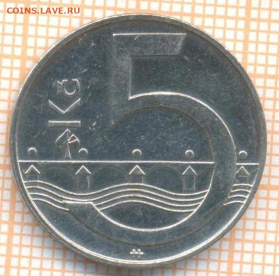 Чехия 5 крон 2006 г., до 01.03.2024 г. в 22.00 по Москве - Чехия 5 крон 2006 20 100а