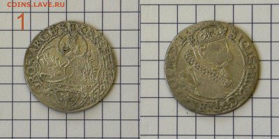 Коронный 6 грошей Сигизмунда 3 Вазы 1624 и бонус - м1