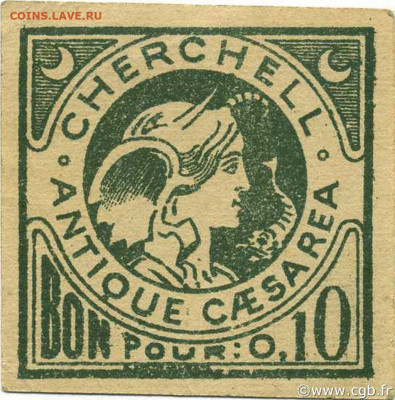 Денежное обращение Алжира с 1830 года и до наших дней - 10 сантимов 1 917