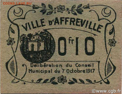 Денежное обращение Алжира с 1830 года и до наших дней - 10 сантимов 1917