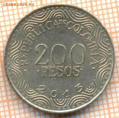 Колумбия 200 песо 2013 г., до04.03.2024 г. в 22.00 по Москве - Колумбия 200 песо 2013 235