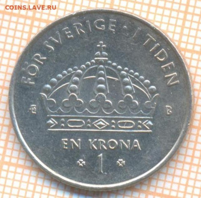Швеция 1 крона 2002 г., до 06.03.2024 г. в 22.00 по Москве - Швеция 1 крона 2002 15 155а