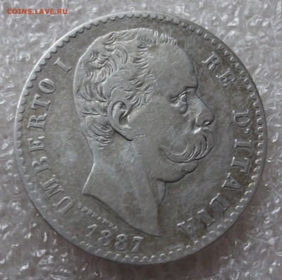 Италия 2 лиры 1887 год - 004.JPG