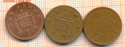 Великобритания 1 пенни 1971,90,2002 г., до 07.03.2024 г. в 2 - Великобр 3 мон 253а