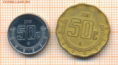 Мексика 50 сент 2007,15  г., до 07.03.2024 г. в 22.00 по Мос - Мексика 50 сент 2007,2015  254