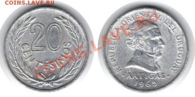 >L< Уругвай 20 сентим 1965 до 17.01.12 20:00 - Уругвай_20_сентим_65