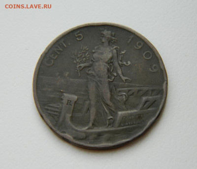 Италия 5 чентезимо 1909 г. до 07.03.24 - DSCN4228.JPG