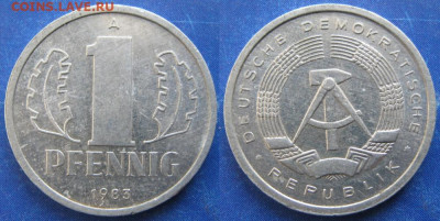 фикс ГДР 1 пфенниг 1952-1989 до 11-03-24 в 22:00 - 28.31. -ГДР 1 пфенниг 1983 А    6769