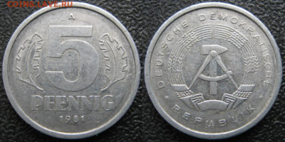 фикс ГДР 5 пфеннигов 1949-1988 до 11-03-24 в 22:00 - 29.24. -ГДР 5 пфеннигов 1981 А    7539