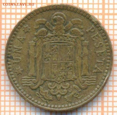 Испания 1 песета 1963 г., до  12.03.2024 г. в 22.00 по Москв - Испания 1 песета 1963 290а