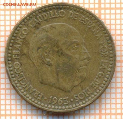 Испания 1 песета 1963 г., до  12.03.2024 г. в 22.00 по Москв - Испания 1 песета 1963 290