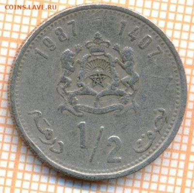 2 дирхама 1987 г., до 12.03.2024 г. в 22.00 по Мос - Марокко полдирхама 1987 295