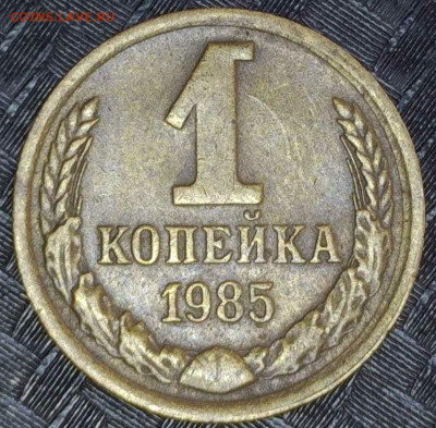 1 копейка 1985 год №5 Брак раскол засор - 20240306-081807-878