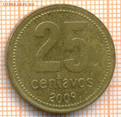 Аргентина 25 сентаво 2009 г., до  12.03.2024 г. в 22.00 по М - Аргентина 25 сентаво 2009 306
