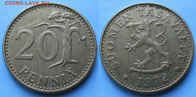 Финляндия 20 пенни 1972 S до 13-03-24 в 22:00 - Финляндия 20 пенни 1972 S    к149-13171