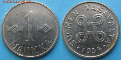 Финляндия 1 марка 1954 до 14-03-24 в 22:00 - Финляндия 1 марка 1954    5207