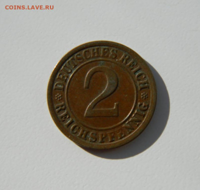 Германия 2 рейхспфеннига 1924 г. "F" до 14.03.24 - DSCN4675.JPG