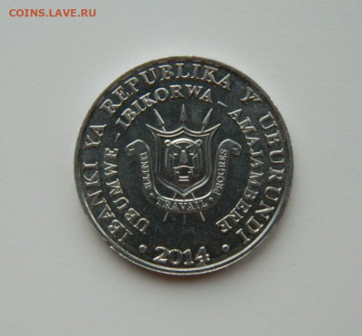 Бурунди 5 франков 2014 г. (Юбилейная) Калао  до 14.03.24 - DSCN3211.JPG