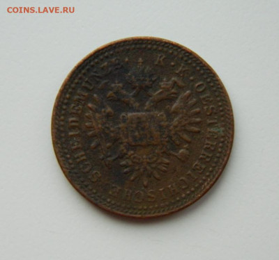 Австрия 1 крейцер 1851 г. "В" до 16.03.24 - DSCN4697.JPG