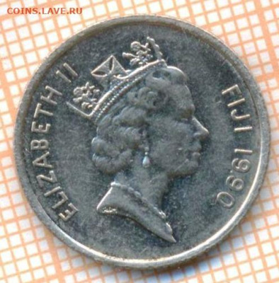 Фиджи 5 центов 1990 г., до 17.03.2024 г. в 22.00 по Москве - Фиджи 5 центов 1990 20 222