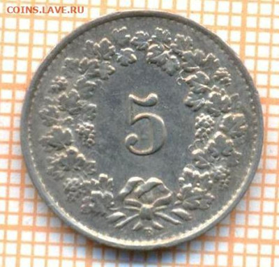 Швейцария 5 раппенов 1943 г., до 17.03.2024 г. в 22.00 по Мо - Швейцария 5 раппенов 1943 30 218а