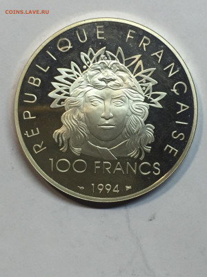 100 Франков 1994, Метание копья, до 17.03.2024 - 77E8E070-1884-413A-A67C-E619FD1F460E