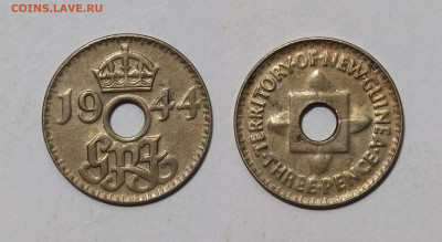 Британская Новая Гвинея 3 пенса 1944 г Георг VI - 16.03 - IMG_20240310_204453