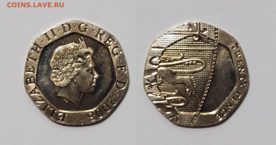 Великобритания 20 пенсов 2008г Елизавета II щит I тип- 16.03 - IMG_20240310_202235