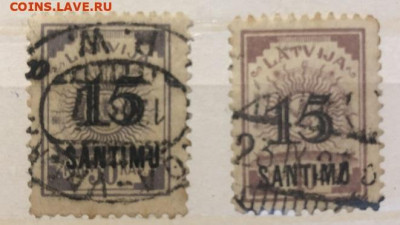 Серия марок Латвии , не полная 1927 Надпечатка 15 Santimu - IMG_0661