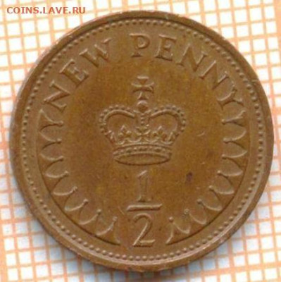 2 пенни 1974 г., до 20.03.2024 г. в 22.00 п - Великобритания полпенни 1974 359а