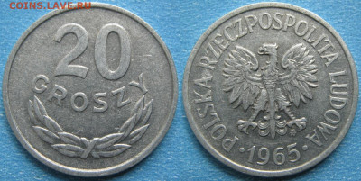 Польша 20 грошей 1965 до 22-03-24 в 22:00 - 14.115. -Польша 20 грошей 1965    7819