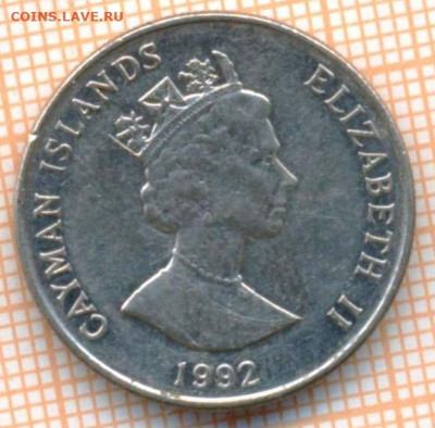 Каймановы острова 25 центов 1992 г., до 23.03.2024 г. в 22. - Кайманы 25 центов 1992 362а