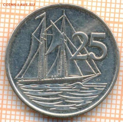Каймановы острова 25 центов 1992 г., до 23.03.2024 г. в 22. - Кайманы 25 центов 1992 362