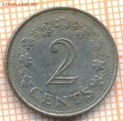 Мальта 2 цента 1976 г., до 23.03.2024 г. в 22.00 по Москве - Мальта 2 цента 1976 368а