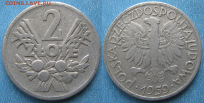 Польша 2 злотых 1959 до 23-03-24 в 22:00 - Польша 2 злотых 1959    4180