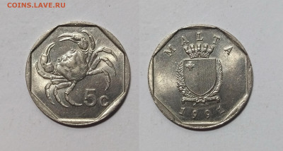 Мальта 5 центов 1991 года, герб - щит - 19.03 - IMG_20240316_121022