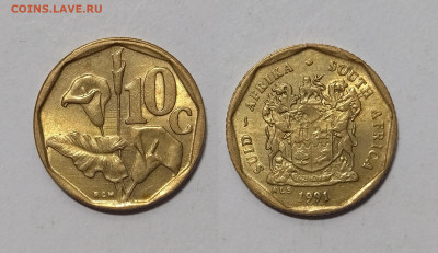 ЮАР 10 центов 1991 года SUID AFRIKA-SOUTH AFRICA - 19.03 - IMG_20240316_115924