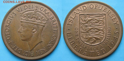 12 шиллинга 1945  до 24-03-24 в 22:00 - 6 16 Джерси 1-12 шиллинга 1945 Г6    368-1