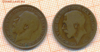 Великобритания полпенни 1913,1917 г., до 24.03.2024 г. в 22. - Великобр полпенни 1913 17 433а