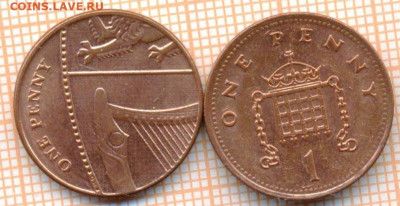 Великобритания 1 пенни 2001,2012 г., до 25.03.2024 г. в 22.0 - Великобритания 1 пенни 2001 2012 453а