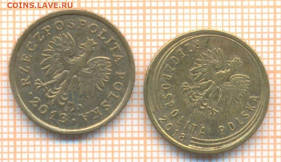 Польша 5 грошей 2013,18 г., до 27.03.2024 г. в 22.00 по Моск - Польша 5 грошей 2шт 5 118