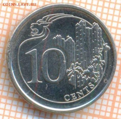 Сингапур 10 центов 2014 г., до 27.03.2024 г. в 22.00 по Моск - Сингапур 10 центов 2014 506а