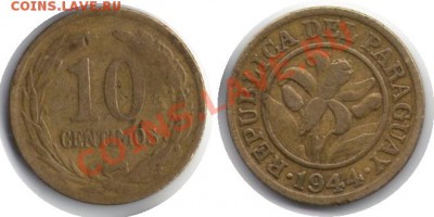 >1944< Парагвай 10 сентим до 17.01.12 20:00 - Парагвай_10_сентим_44