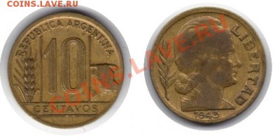 >1943< Аргентина 10 сентав до 17.01.12 20:00 - Аргентина_10_сентав_43